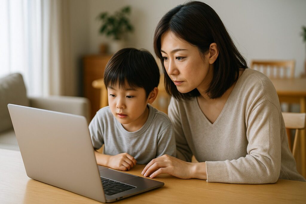 親子で講師を選んでいる