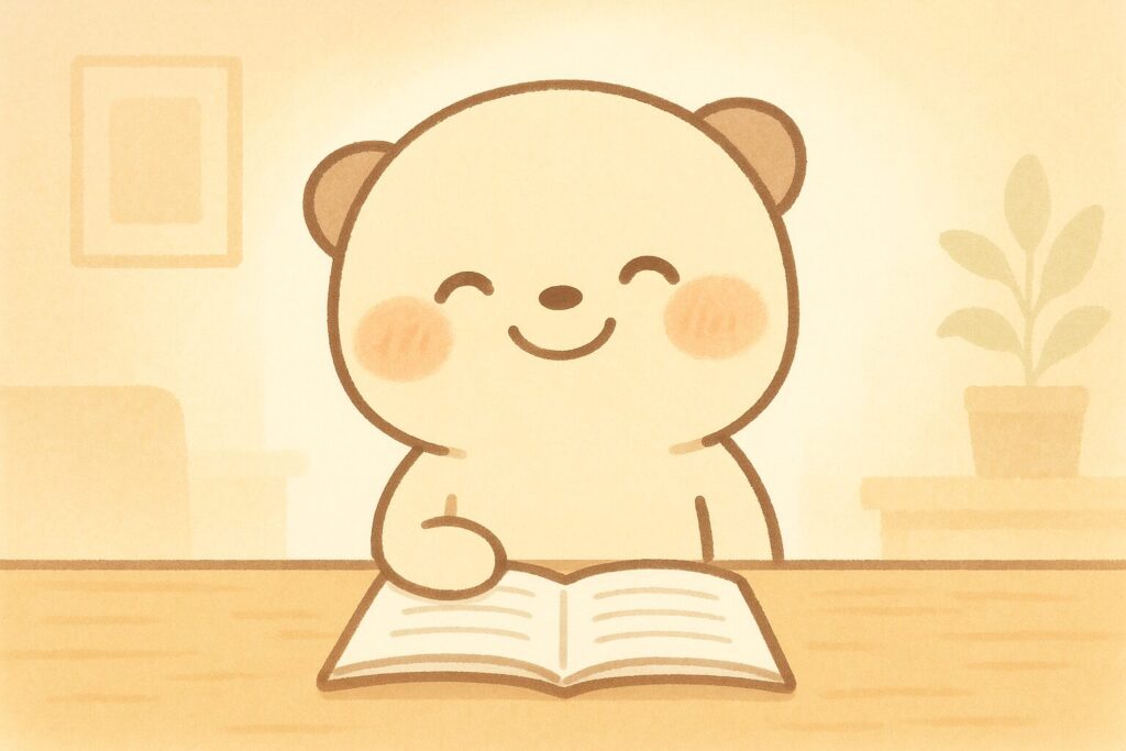 解説を読んで納得するクマ