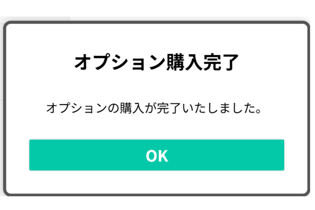 オプション購入完了画面