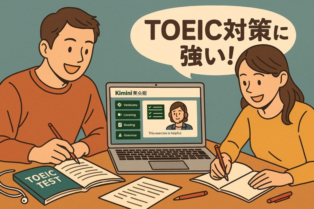 toeic対策にも有効なkimini英会話のスキル別トレーニング