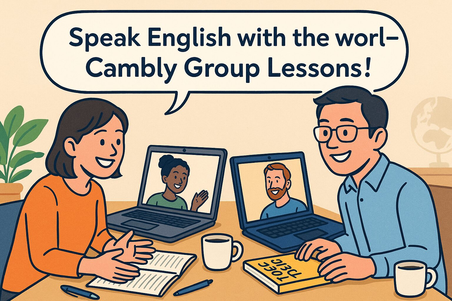 Camblyで世界中の英語学習者と英語を学ぶ様子