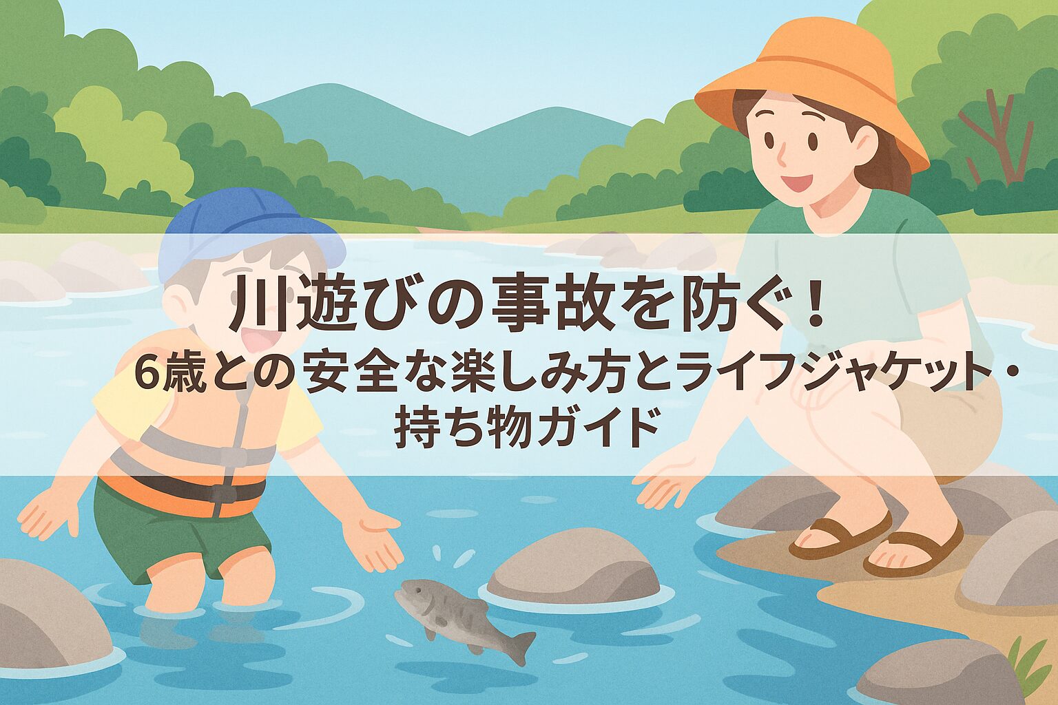 幼児と川遊びをする場合に備えること